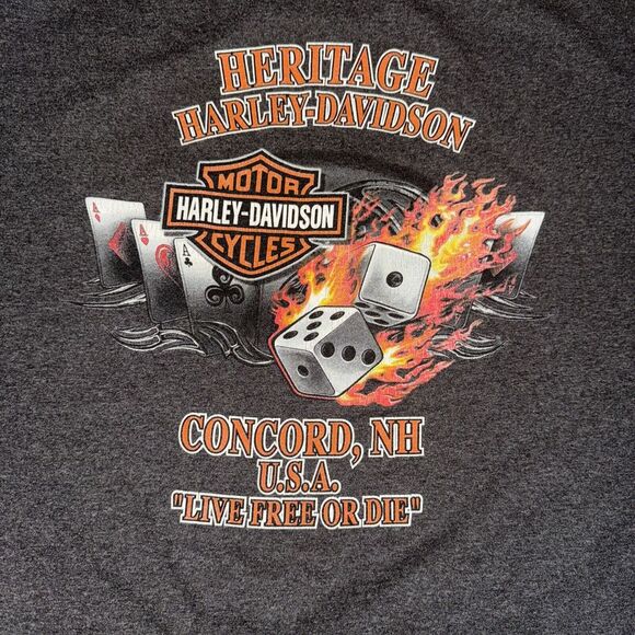 2007 Harley Davidson 2XL Concord Live Free Or Die Fire Cards Heavy Made In USA‎ - Picture 1 of 6